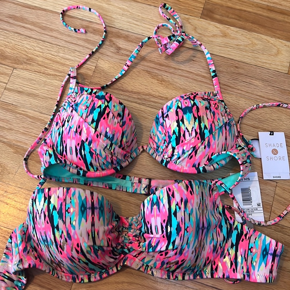 New Target brand Shade & Shore swimsuit bikini tops (2) size 34B